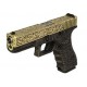 WE Модель пистолета  GLOCK-17 gen3, металл слайд, под бронзу с гравировкой , WE-G001BOX-BR